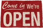 We're Open Coir Door Mats